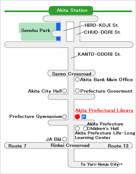 秋田県立図書館アクセスマップ